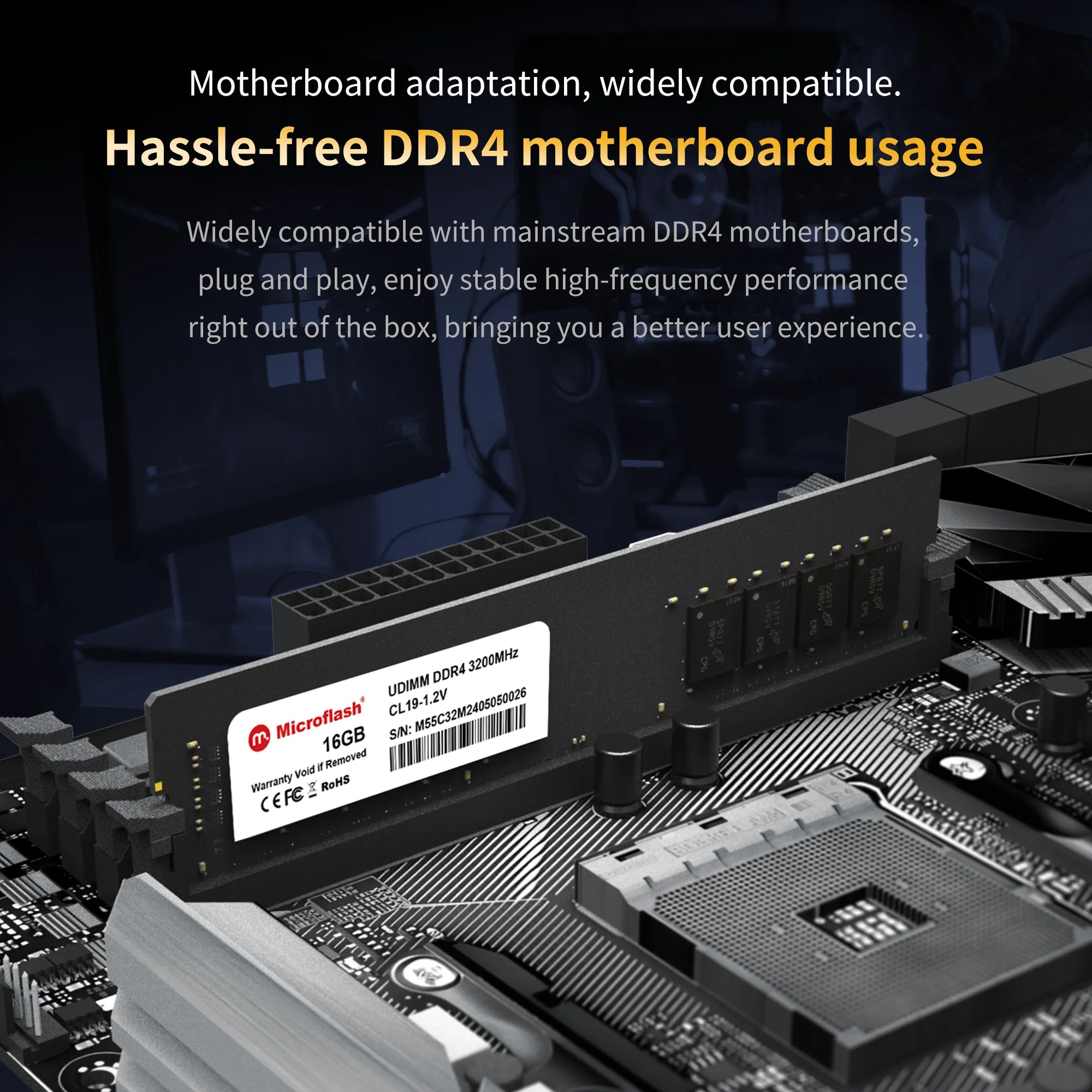 Microflash DDR4 Up to 3200MHz 8GB/16GB/32GB DIMM & SO-DIMM Secondary image