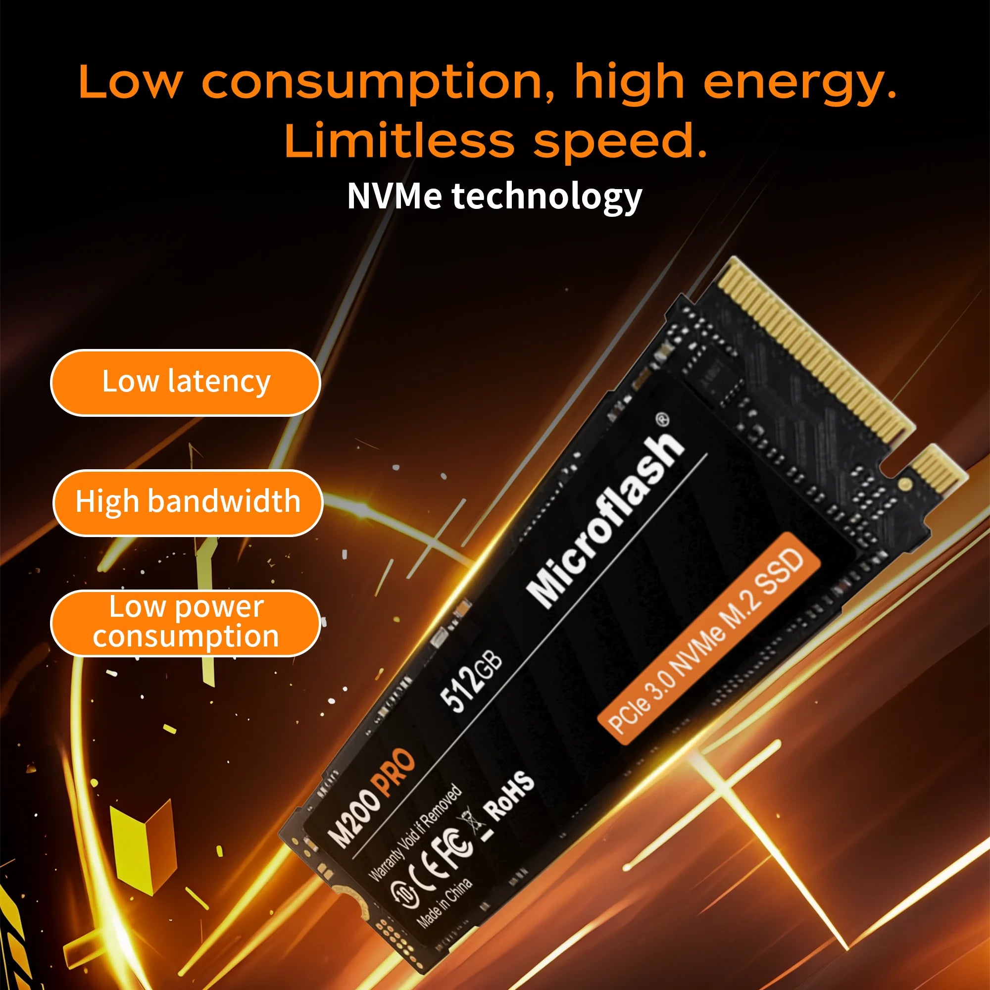 Microflash M200 PRO M.2 NVMe PCIe 3.0 SSD Up to 3500MB/s Secondary image