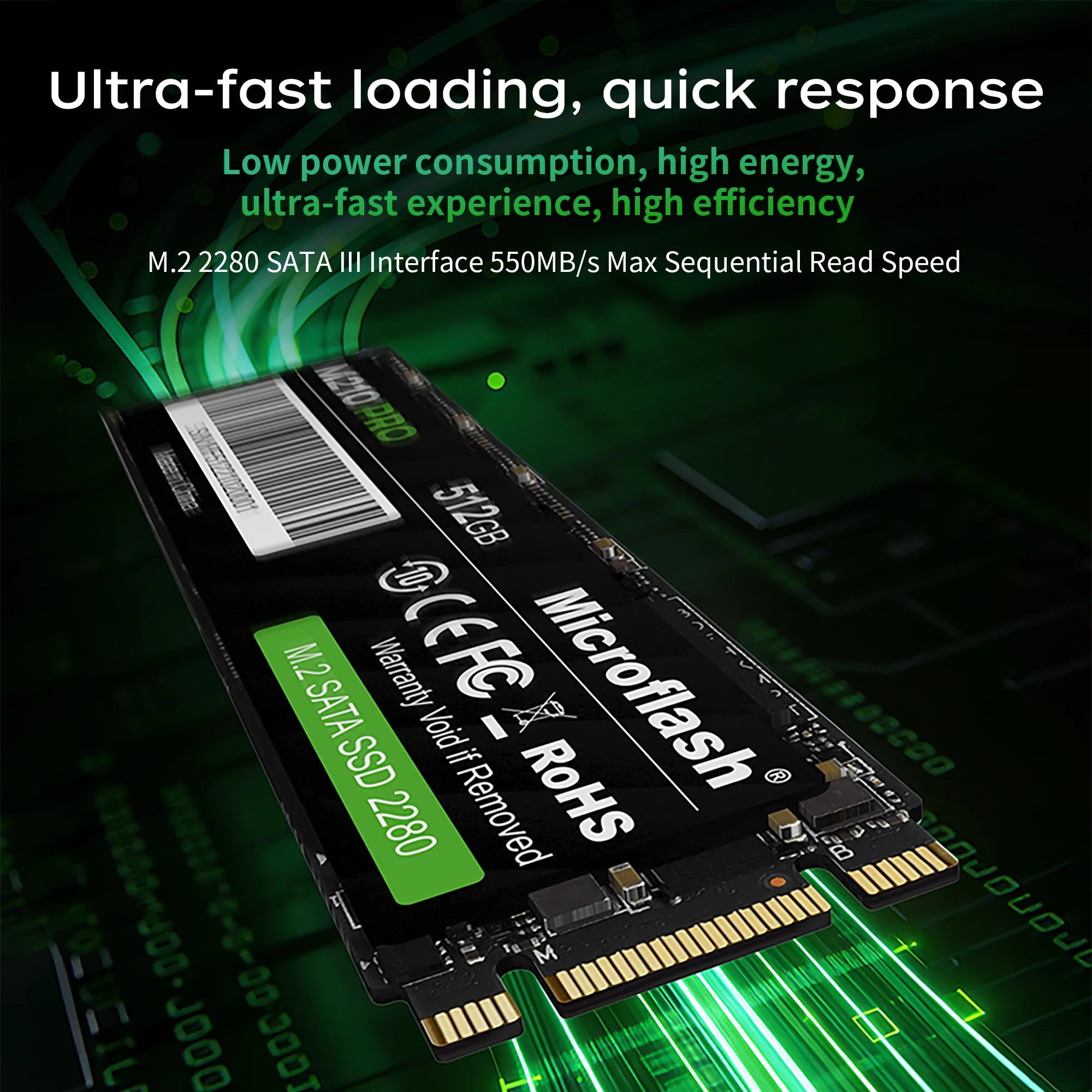 Microflash M210 PRO M.2 SATA III SSD Up to 550MB/s Secondary image