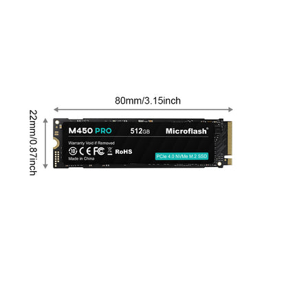 Microflash M450PRO PCIe 4.0 NVMe SSD 512GB–2TB | High-Speed Storage Upgrade | Reliable & Durable Performance